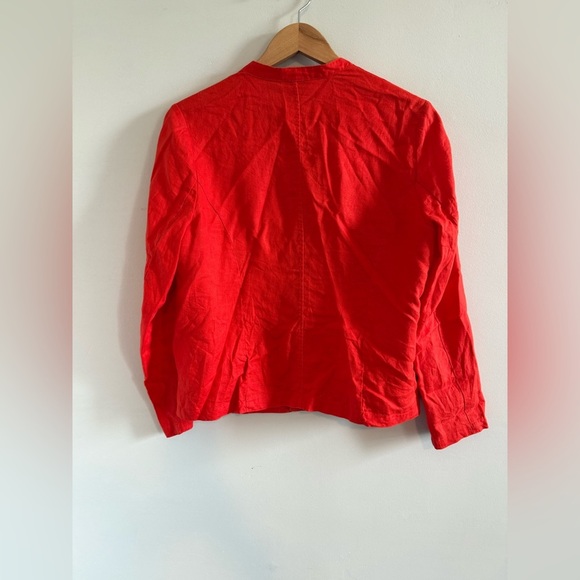 Tahari Vibrant Red Linen Blazer, Size Medium - Picture 3 of 3